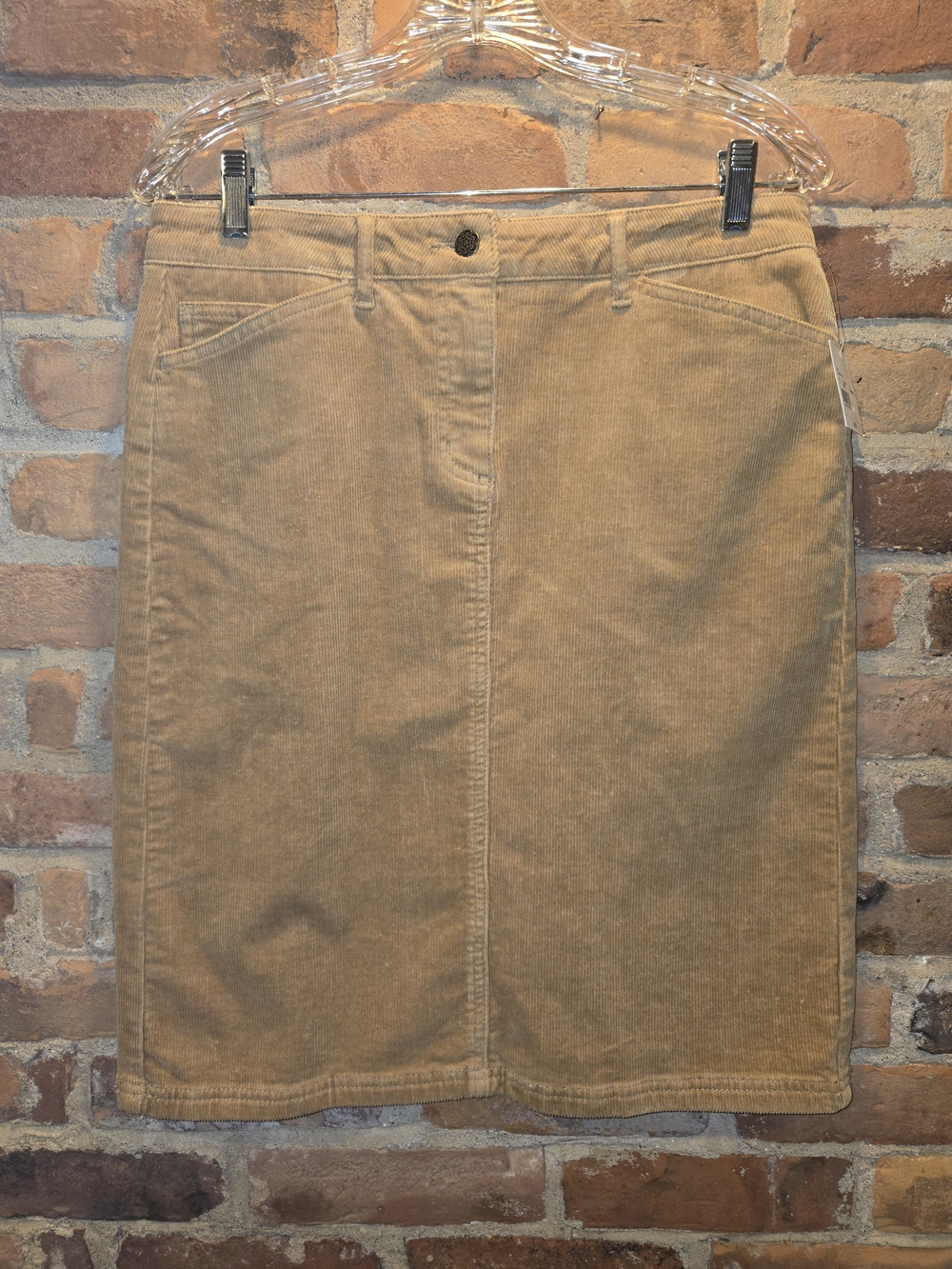 Kate Hill Tan Corduroy Pencil Skirt